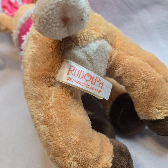 Dan Dee Clarice Reindeer Plush Rudolph Stuffed Animal Girlfriend Pink Bow Cape - Picture 5 of 9